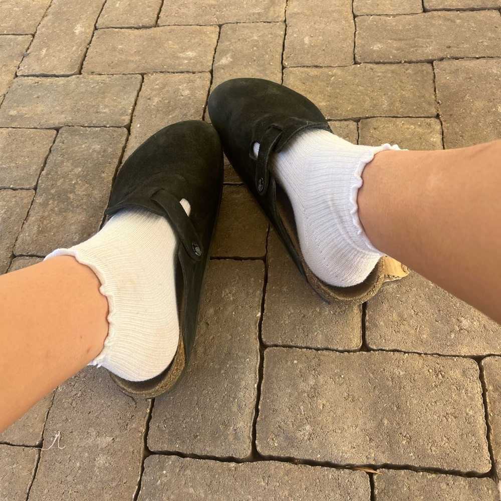 black Birkenstocks boston clogs